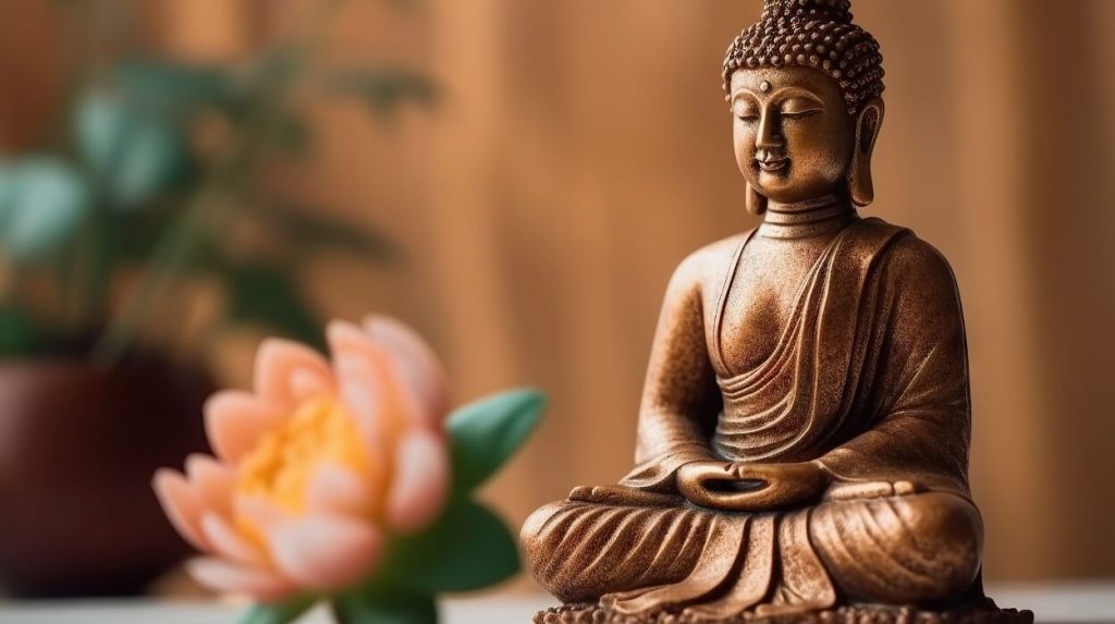 How can the right choice of a God statue for home entrance contribute to positive energy flow within the house?