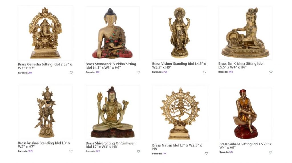What are the most popular types of God statues gifted during festivals?